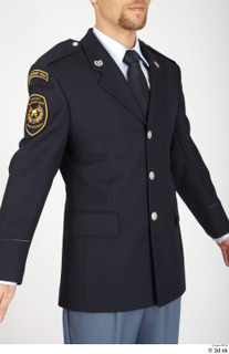 Photos Fireman Officier Man in uniform 1 21th century Fireman Officier black suit uniform upper body 0010.jpg